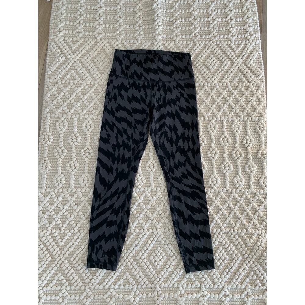 Lululemon Wunder Train High Rise 25'' Voltage Grey Black Size 8 - Picture 2 of 4